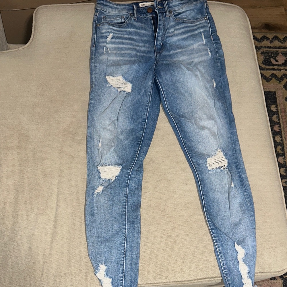 BKE Light Blue Distressed Skinny Jeans